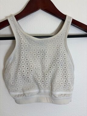 Lululemon Athletica Beige High-Neck Sports Bra